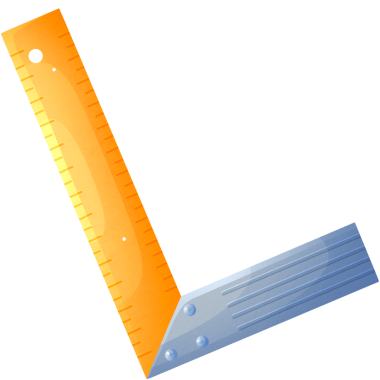 Çizgi film tarzında cetvel simgesi beyaz arkaplanda izole edildi. araç sembolü