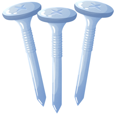 Bir çift metal vidanın çizimi