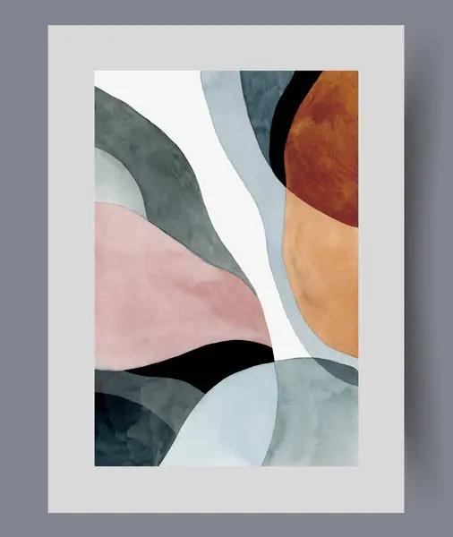 Modern sanatın tek bir kolaj yaratan şık gölgeli posterleri. Çevremizdeki dünyada kaosu ve asimetriyi ya da düzensizliği sembolize eden çağdaş sanat galerisinin posteri