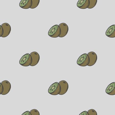 Kivi ile basit, pürüzsüz bir desen. Meyveli vektör arkaplan. Sağlıklı beslenme, C vitamini, vejetaryenlik kavramı. Hediye kağıdı için illüstrasyon. Vektör illüstrasyonu