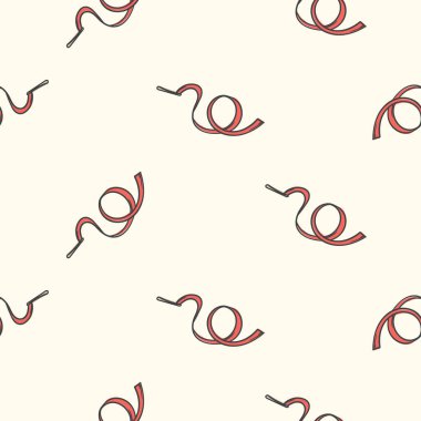 Kırmızı jimnastik kurdelesiyle basit, pürüzsüz bir desen. Spor salonu, stadyum için arka plan tekrarlanıyor. Pankart, tabela, poster için tasarım. Vektör illüstrasyonu