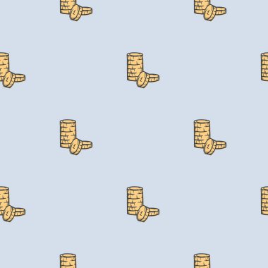 Madeni para ikonuyla basit, pürüzsüz desen. Dekorasyon, tasarım ve afiş için vektör düzenlenebilir arkaplan. Vektör illüstrasyonu