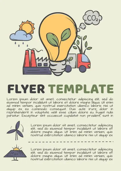 stock vector Simple vector flyer design related to environmental pollution, nature protection and ecology. Template for print, banner, advertising, announcement, magazine. Vector illustration