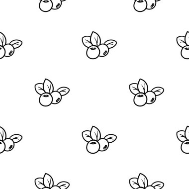 Böğürtlenli siyah beyaz basit bir vektör. Paket kağıdı, dekorasyon, baskı için el çizimi arka plan. Vektör illüstrasyonu