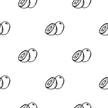 Kivili siyah beyaz basit bir vektör. Paket kağıdı, dekorasyon, baskı için el çizimi arka plan. Vektör illüstrasyonu