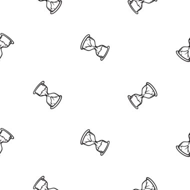 Kum saati ile basit, pürüzsüz bir desen. İş, pazarlama ve siyasetin simgeleri, simgeleri ve simgeleri. Vektör düzenlenebilir arkaplan. Vektör illüstrasyonu