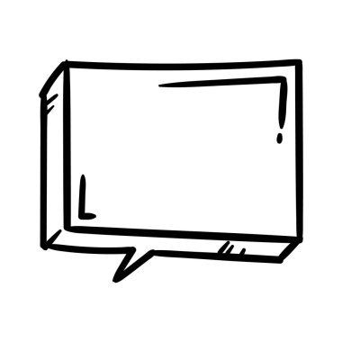 3D kare diyalog kutusu. Metin için siyah ve beyaz vektör ögesi. Alıntı için boş bir pencere. Pankart, reklam, poster, çizgi roman tasarımı için basit düzenlenebilir illüstrasyon. Vektör illüstrasyonu