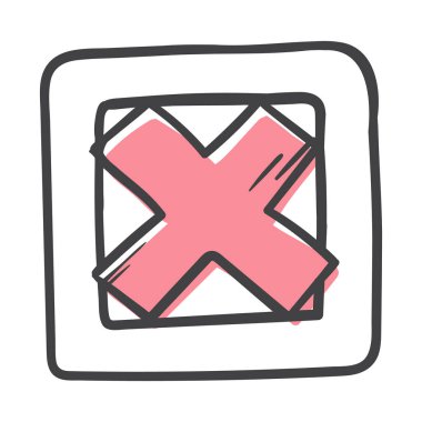 Geç. Doğrulandı. Hesap kutusu. Vector Hand Çizim Çizimi Beyaz Arkaplanda Simge, Etiket ve Yazdırma için izole edildi. Vektör illüstrasyonu