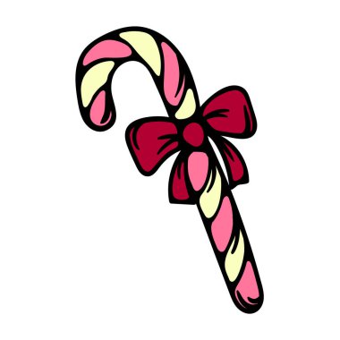 Meyan kökü çubuğu. Şekerler. Etiket, simge ve baskı için basit bir vektör çizimi. Tasarım ögesi beyaz arkaplanda izole edildi. Vektör illüstrasyonu