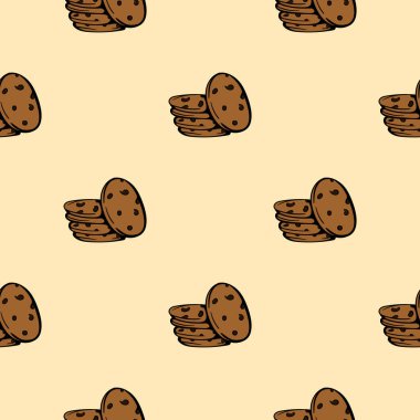 Kuru üzümlü. Vektör kusursuz desen. Paket kağıdı, baskı ve tekstil için sonsuz bir arkaplan. Vektör illüstrasyonu