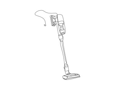 Elektrik süpürgesi makinesinin aralıksız çizimi devam ediyor. Bir sıra Elektrikli Süpürge. Elektrik süpürgesi kesintisiz hat sanatı. Düzenlenebilir Özet.