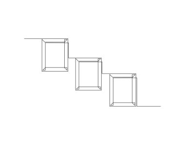 Duvar Çerçevesinin Sürekli Çizgisi. Bir sıra resim çerçevesi. Devamlılık Çizgisi Sanatı Çerçevesi. Düzenlenebilir Özet.