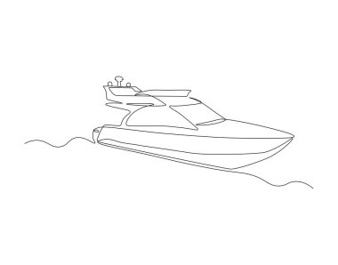Devamlı Yat Çizgisi çizimi. Bir sıra Lüks Yat. 