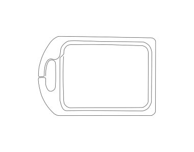 Kesme tahtasının kesintisiz çizimi. Bir sıra Yemek Malzemeleri Konsepti. Kesme tahtası kesintisiz hat sanatı. Düzenlenebilir Özet.