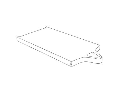 Kesme tahtasının kesintisiz çizimi. Bir sıra Yemek Malzemeleri Konsepti. Kesme tahtası kesintisiz hat sanatı. Düzenlenebilir Özet.