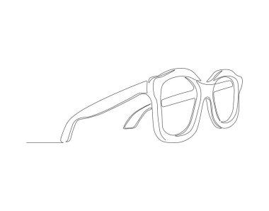 Devamlı bardak çizimi. Bir sıra gözlük. Gözlük minimalist sürekli çizgi sanatı. Düzenlenebilir özet