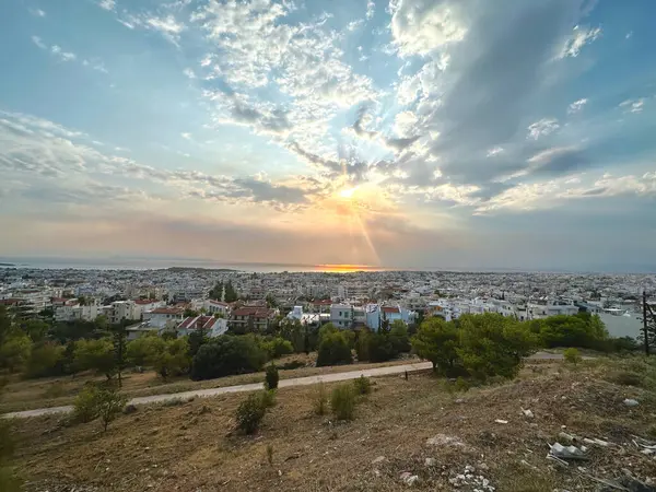 Yunanistan 'da Glyfada, Atina Riviera' nın panoramik manzarası