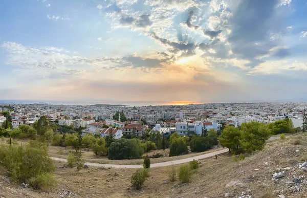 Yunanistan 'da Glyfada, Atina Riviera' nın panoramik manzarası