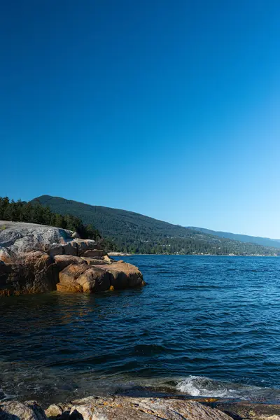 Kanada kıyısındaki kayalık kayalıklar ve güzel okyanus