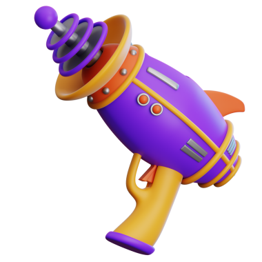 Ağ, uygulama, bilgi vs. için uzaylı silahı 3d illüstrasyonuName