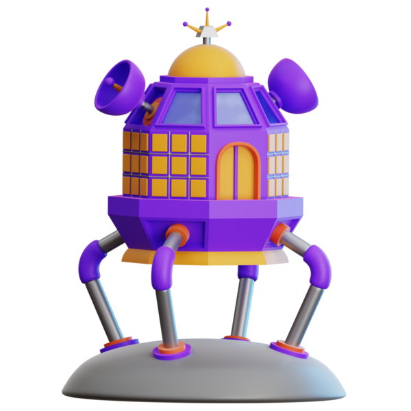 Ağ, uygulama, bilgi vs. için Ay İniş Aracı 3d illüstrasyonu