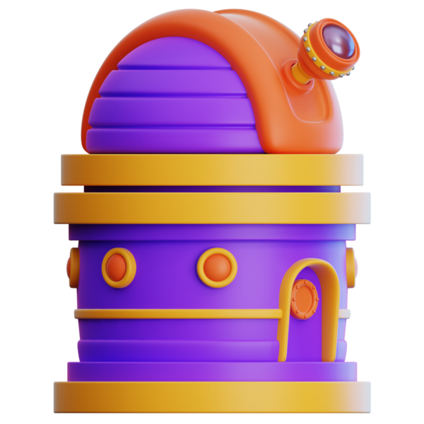 Web, uygulama, bilgi vs. için gözlemevi 3d illüstrasyonu