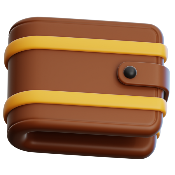 Web, uygulama, bilgi vs. için cüzdan 3d illüstrasyonu