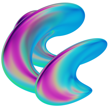 Iridescence Soyut Şekil 3B Görüntü Beyaz Arkaplanda İzole Edildi