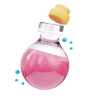 Bilim Şişesi 3D Görüntü Beyaz Arkaplanda İzole Edildi