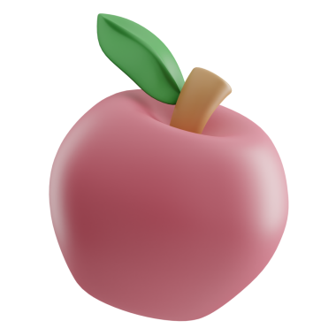 Apple 3D Resimleri Beyaz Arkaplanda İzole Edildi