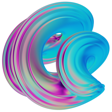 Iridescence Soyut Şekil 3B Görüntü Beyaz Arkaplanda İzole Edildi