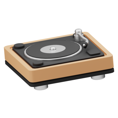 Turntable 3B Görüntü Beyaz Arkaplanda İzole Edildi