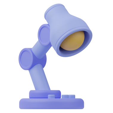 Masa Lambası 3D Görüntü Beyaz Arkaplanda İzole Edildi