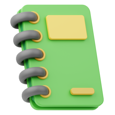 Not Defteri 3D Görüntü Beyaz Arkaplanda İzole Edildi