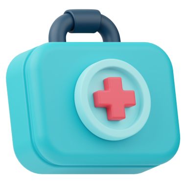 İlk Yardım Çantası 3D Görüntü Beyaz Arkaplanda İzole Edildi