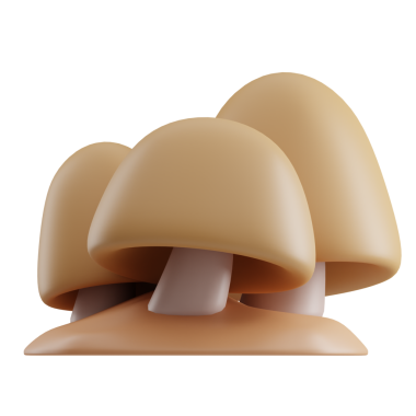 Mantar 3D Resimleri Beyaz Arkaplanda İzole Edildi