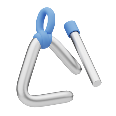 Müzik Üçgeni 3D Görüntü Beyaz Arkaplanda İzole Edildi