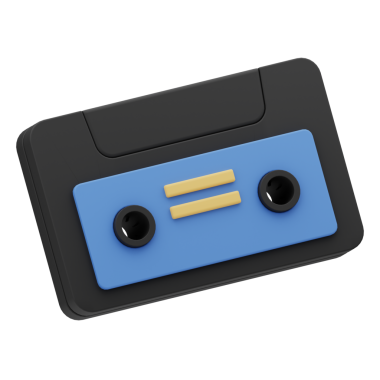 Kaset 3D Görüntü Beyaz Arkaplanda İzole Edildi