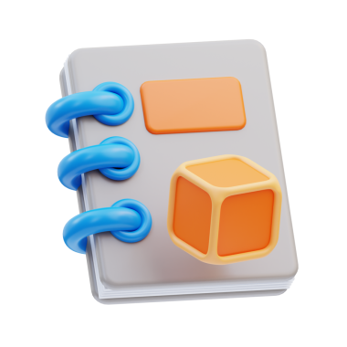 Kılavuz Kitap 3D Görüntü Beyaz Arkaplanda İzole Edildi