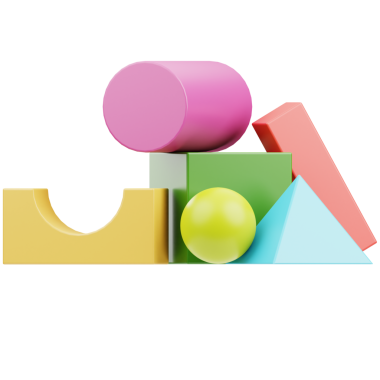 Çocuk Blokları 3B Görüntü Beyaz Arkaplanda İzole Edildi