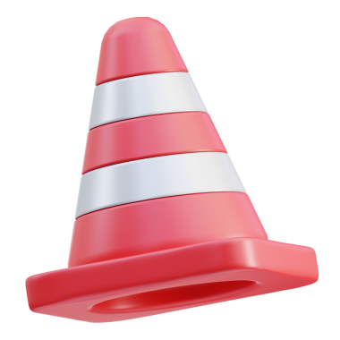 Trafik Konisi 3D Görüntü Beyaz Arkaplanda İzole Edildi