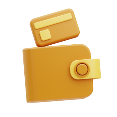 Cüzdan 3D Görüntü Beyaz Arkaplanda İzole Edildi 