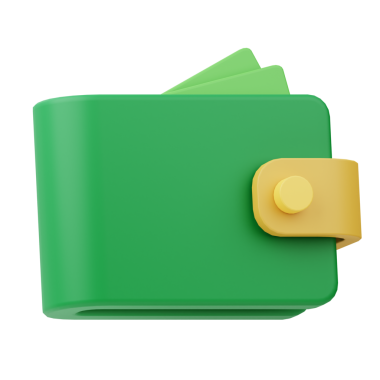 Cüzdan 3D Görüntü Beyaz Arkaplanda İzole Edildi