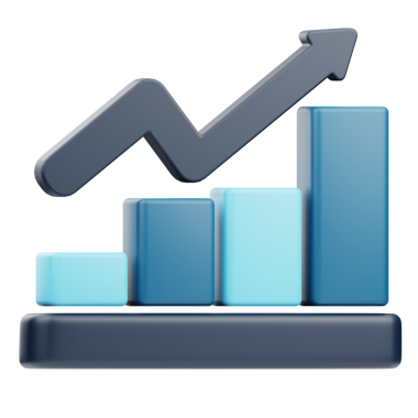 Çubuk Grafik 3D Görüntü Beyaz Arkaplanda İzole Edildi