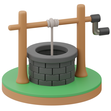 Su Kuyusu Tarım 3D İllüstrasyon