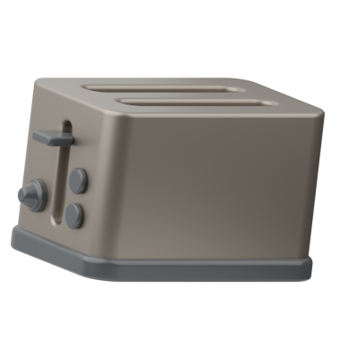 Ekmek kızartma makinesi 3D Resimleri Beyaz Arkaplanda İzole Edildi