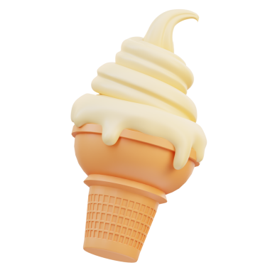 Dondurma 3D Görüntü Beyaz Arkaplanda İzole Edildi