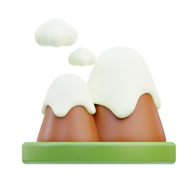 Dağ Seyahati 3D Görüntü Beyaz Arkaplanda İzole Edildi  