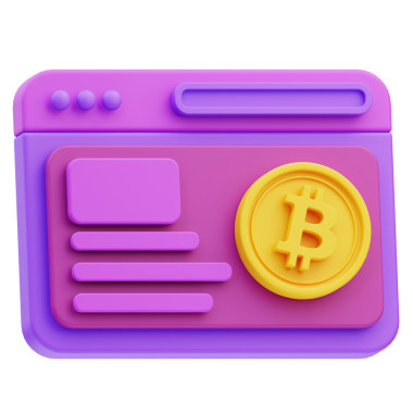 Web Kripto Para Birimi 3D Görüntü Beyaz Arkaplanda İzole Edildi