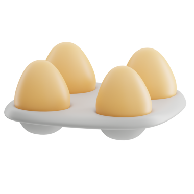 Yumurta 3B Resimleri Beyaz Arkaplanda İzole Edildi